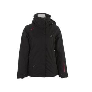 Salomon Ski Jacket Black Supernova Insulated Hood Women's XS